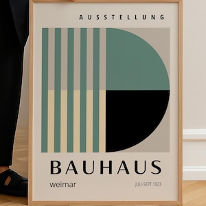 Sage Green Bauhaus Print - Framed Wall Art - Mid Century Modern - Large Wall Art - Minimalist Wall Art - Giclee Print