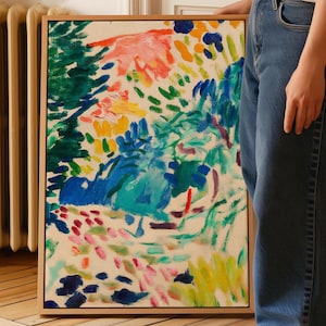 Gravura de Henri Matisse - Paisagem em Collioure 1905 - Arte de parede em tela emoldurada - Arte de parede grande - Arte de parede com paisagem