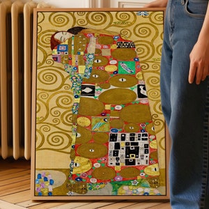 Gustav Klimt Print - Fulfillment 1905  - Framed Canvas Wall Art - Large Wall Art