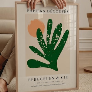 Green Papiers Decoupes Matisse Print - Framed Wall Art - Mid Century Modern - Matisse Cutouts - Hand-Drawn