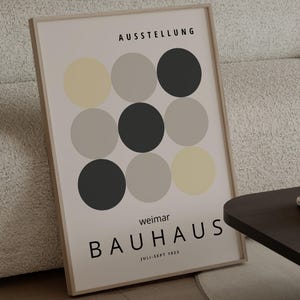 Neutral Bauhaus Art Print: Mid-Century Modern Framed Wall Decor
