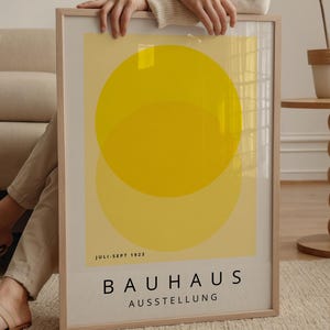 Yellow Bauhaus Print - Framed Wall Art - Mid Century Modern - Large Wall Art - Minimalist Wall Art  - Yellow Wall Art