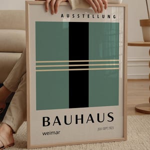 Sage Green Bauhaus Print - Framed Wall Art - Mid Century Modern - Large Wall Art - Minimalist Wall Art - Giclee Print