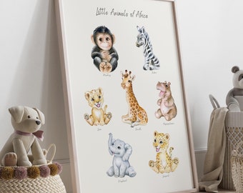 African Animals Nursery Print: Safari Wall Art