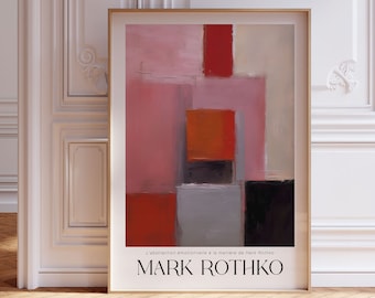 Impression de Mark Rothko, oeuvre d'art murale encadrée, grande oeuvre d'art murale, art mural moderne, décoration de salon inspiré de Mark Rothko