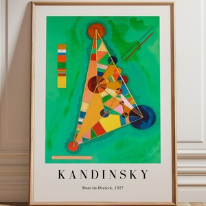 Kandinsky Print  - Bunt im Dreieck 1927 - Framed Wall Art - Large Wall Art - Vintage Wall Art