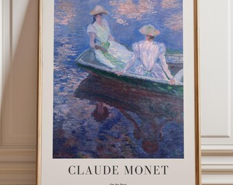 Claude Monet - On the Boat - Framed Impressionist Landscape Art