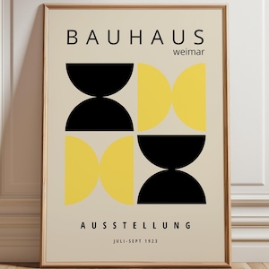 Yellow Black Bauhaus Print - Framed Wall Art - Mid Century Modern - Minimalist Wall Art - Modern Wall Art - Giclee Print