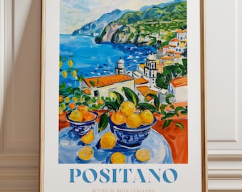 Positano Print: Framed Italian Coastal Wall Art
