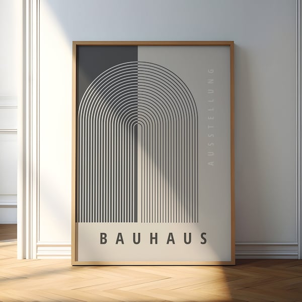 Bauhaus-Poster, gerahmte Wandkunst aus der Mitte des Jahrhunderts, maximalistische Wandkunst, moderne Wandkunst, Wanddekoration, Schlafzimmer-Wandkunst, Bauhaus-Druck