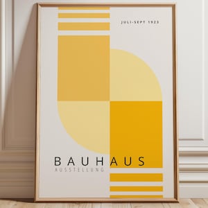 Yellow Bauhaus Print - Framed Wall Art - Mid Century Modern - Large Wall Art - Minimalist Wall Art - Yellow Wall Art
