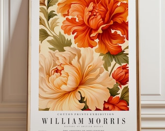 Stampa floreale di William Morris: arte murale botanica vintage con cornice