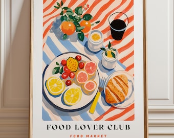 Fruit Illustration Print: Food Lover Kitchen Wall Art