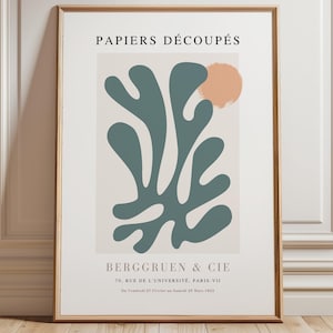 Green Matisse Print - Framed Wall Art - Mid Century Modern - Matisse Papiers Decoupes - Large Wall Art - Green Wall Art