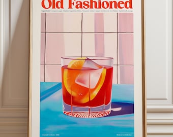 Old Fashioned Cocktail Recipe Print - Bar Cart Wall Art