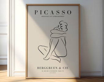 Picasso Print, Framed Wall Art Minimalist Wall Art Large Wall Art Living Room Decor Mid Century Modern, Gift