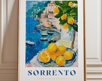 Italian Lemon Print: Amalfi Coast Wall Art