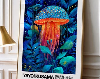 Inspired Yayoi Kusama Print Set, Jellyfish, Octopus, Japanese Art