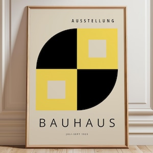 Yellow Black Bauhaus Print - Framed Wall Art - Mid Century Modern - Minimalist Wall Art - Modern Wall Art - Giclee Print