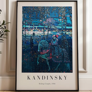 Kandinsky Druck - Reiterpaar, 1906 - Gerahmte Wandkunst - Große Wandkunst - Vintage Wandkunst