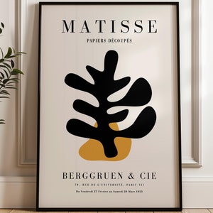 Stampa di Matisse - Arte murale incorniciata - Papiers Decoupes - Grande arte murale - Moderno di metà secolo - Decorazione murale per camera da letto - Arte minimalista di Matisse