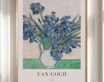 Van Gogh Irises Print: Framed Vintage Botanical Wall Art