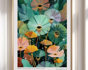 Yayoi Kusama Poster: Green Botanical Wall Decor - Etsy 日本