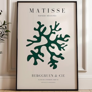 Green Matisse Print - Framed Wall Art - Papiers Decoupes - Large Wall Art - Green Wall Art - Natural Wall Decor