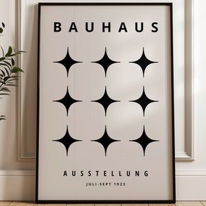 Framed Bauhaus Exhibition Poster: Abstract Modern Wall Art