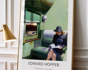 Edward Hopper Print: Compartment C, Car, Framed Museum-Quality Wall Art