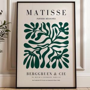 Sage Green Matisse Print - Framed Wall Art - Papiers Decoupes - Large Wall Art - Green Wall Art - Natural Wall Decor