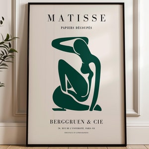 Green Matisse Nu Bleu Print - Framed Wall Art - Matisse  Woman - Large Wall Art - Mid Century Modern - Green Wall Art