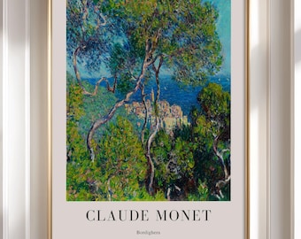 Claude Monet Bordighera Druck: Gerahmte Vintage Landschaft Ölgemälde Reproduktion