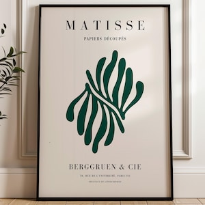 Sage Green Matisse Print - Framed Wall Art - Papiers Decoupes - Large Wall Art - Green Wall Art - Natural Wall Decor