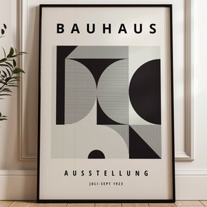 Póster enmarcado de la exposición Bauhaus: Impresión de arte moderno de mediados de siglo