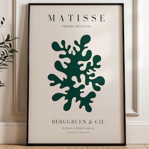 Green Matisse Print - Framed Wall Art - Papiers Decoupes - Large Wall Art - Green Wall Art - Natural Wall Decor