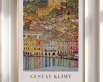 Gustav Klimt Print: Malcesine on Lake Garda, Framed Wall Art