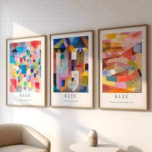 Conjunto de 3 impresiones de Paul Klee: Arte mural vintage
