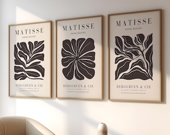 Matisse Flowers Prints Set: Botanical Gallery Wall Art