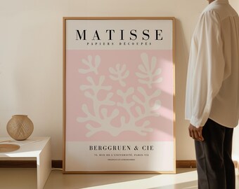 Pink Matisse Print: Mid Century Modern Framed Wall Art