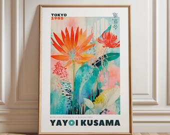 Yayoi Kusama Poster: Gerahmte Japanische Moderne Kunst