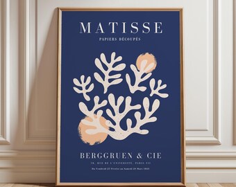 Stampa Blue Matisse: arte murale incorniciata in stile Mid-Century Modern
