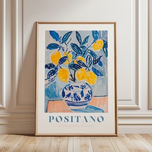 Italian Lemon Print, Framed Wall Art, Citrus Print, Lemon Illustration, Kitchen Art, Lemon Art Print, Italy Wall Art
