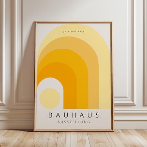 Yellow Bauhaus Print - Framed Wall Art - Mid Century Modern - Large Wall Art - Minimalist Wall Art - Geometric Shapes - Yellow Wall Art