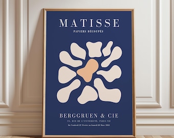 Stampa Blue Matisse: arte murale incorniciata in stile Mid-Century Modern