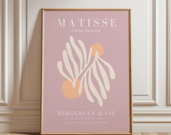 Pink Matisse Print: Mid Century Modern Abstract Art