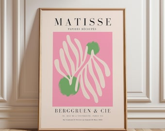 Pink Matisse Art Print: Mid-Century Modern Abstract Wall Decor