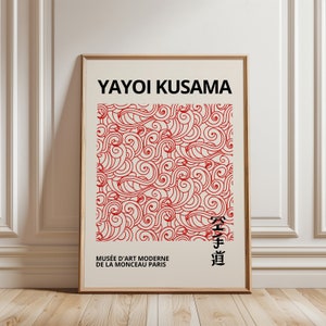 Yayoi Kusama Print, Framed Wall Art Japanese Wall Decor,  Maximalist Wall Art Moderrn Minimalist Wall Art