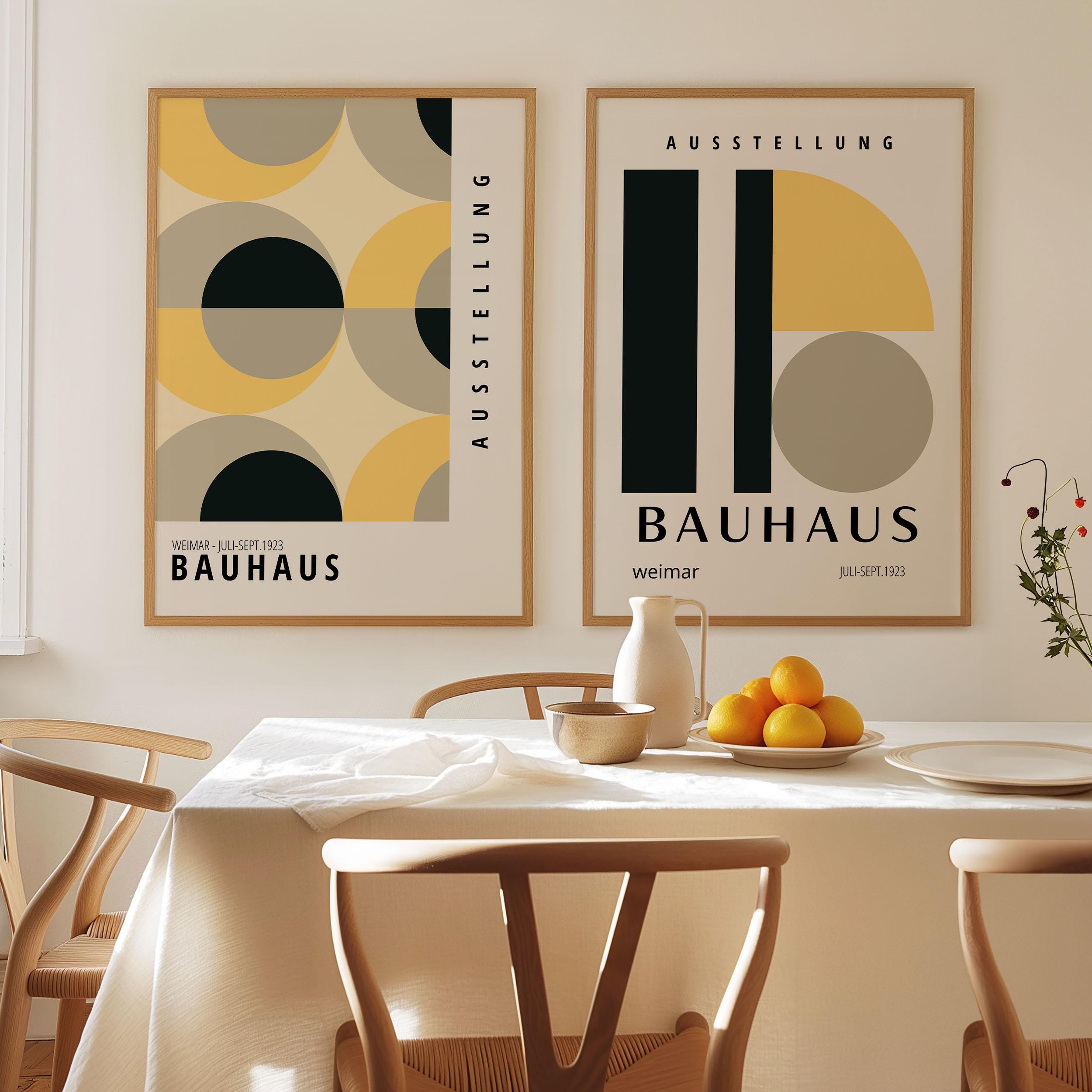 Bauhaus Print Set of 2: Mid-century Modern Abstract Wall Art