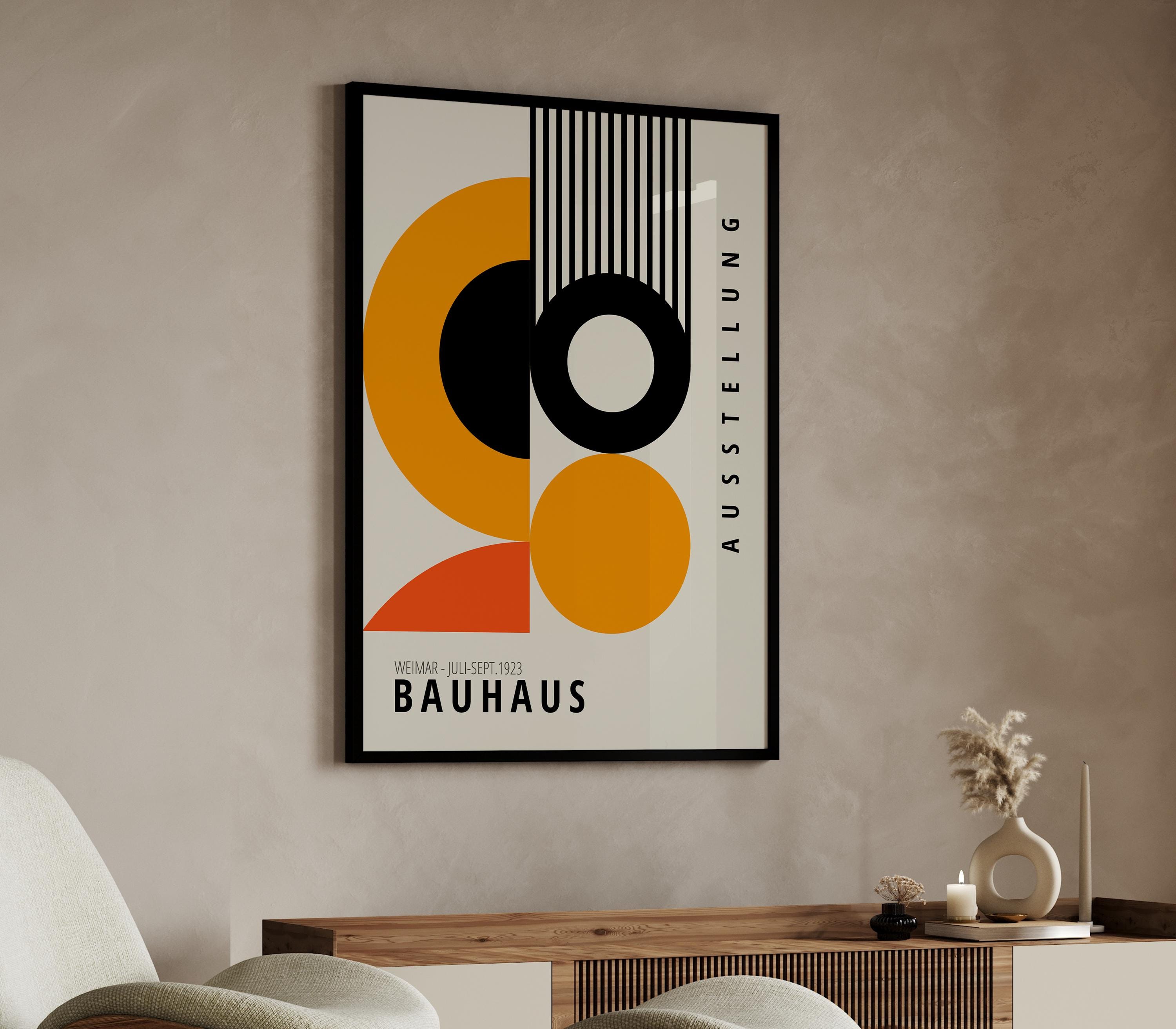 Orange Bauhaus Poster: Mid-century Modern Framed Wall Art - Etsy